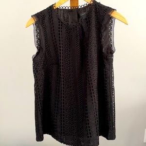 NWT J. Crew black lace sleeveless top